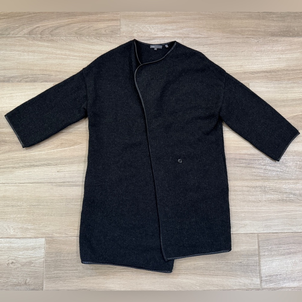 Vince Wool Alpaca Yak Blanket Open Cardigan Sweater